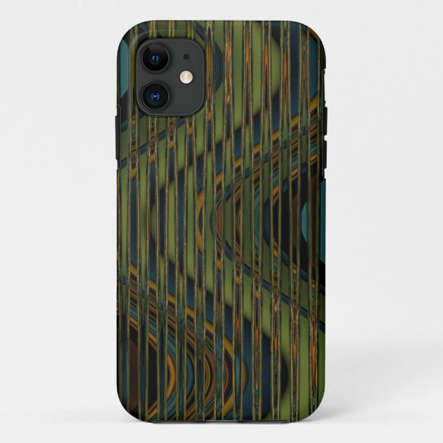 Capa Para iPhone Da Case-Mate textura de ondas azuis e amarelas (Verso)
