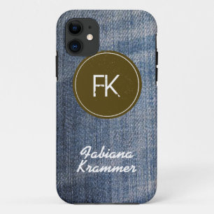 Capa Para iPhone Da Case-Mate textura do tecido de jeans de denim azul personali