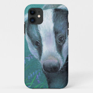 Capa Para iPhone Da Case-Mate Texugo das belas artes no exemplo de madeira do