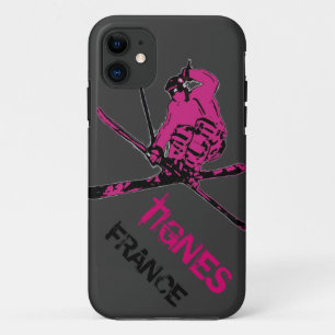 Capa Para iPhone Da Case-Mate Tignes France pink cinza skier iphone 5 case