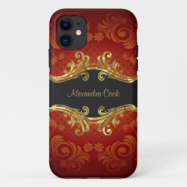 Capa Para iPhone Da Case-Mate Tons Vermelhos, Pretos E Dourados, Pistas De Vinta (Verso)