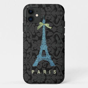 Capa Para iPhone Da Case-Mate Torre Eiffel azul no brilho do falso