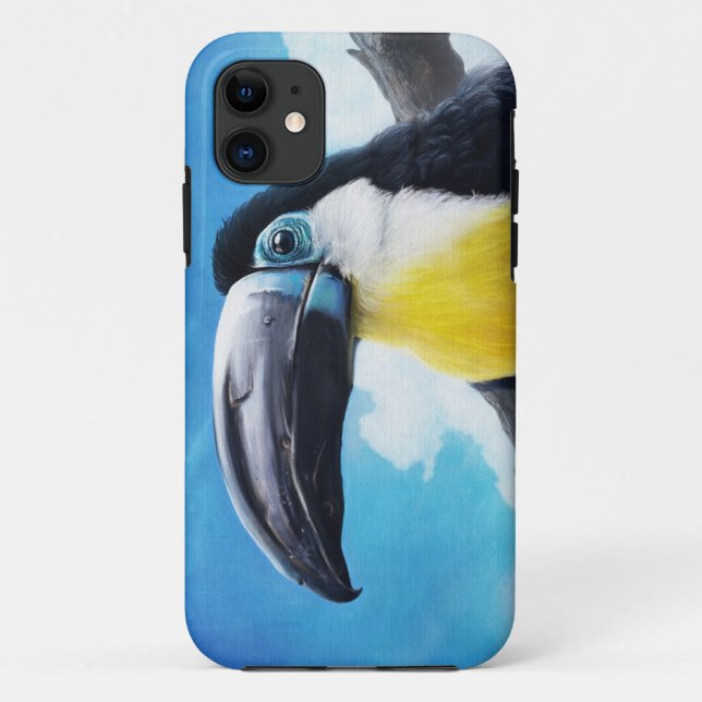 Capa Para iPhone Da Case-Mate Toucan na pintura tropical digital do pássaro do (Verso)