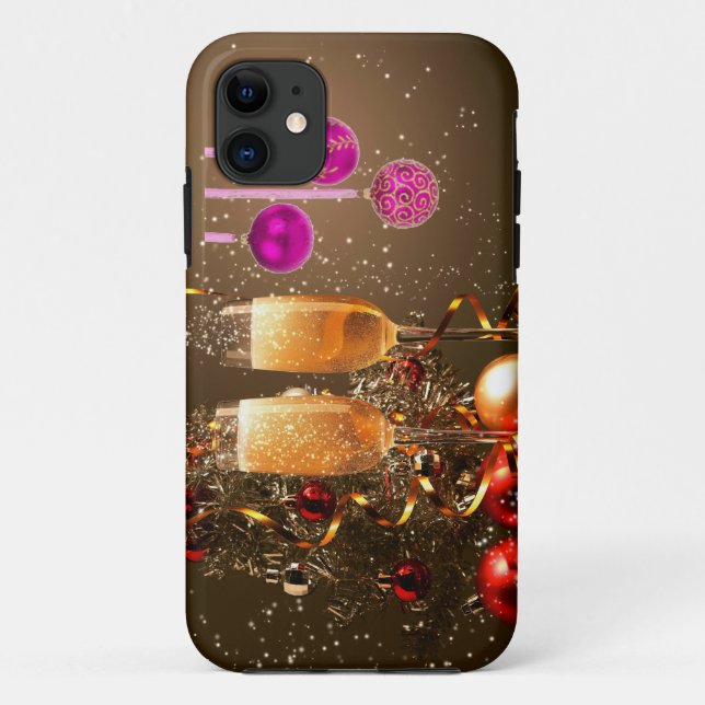 Capa Para iPhone Da Case-Mate Três bolas roxas com Champagne (Verso)