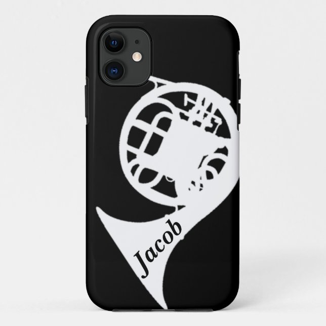 Capa Para iPhone Da Case-Mate Trompa francesa com nome feito sob encomenda (Verso)