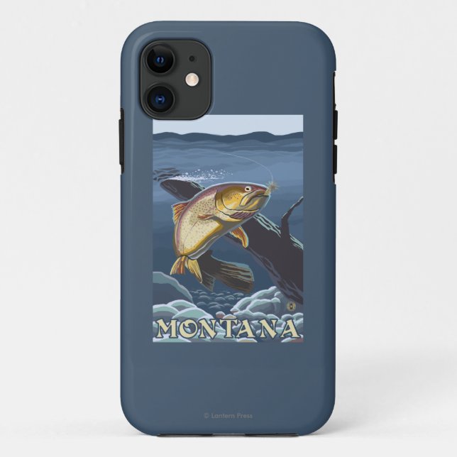 Capa Para iPhone Da Case-Mate Truta que pesca o secção transversal - Montana (Verso)