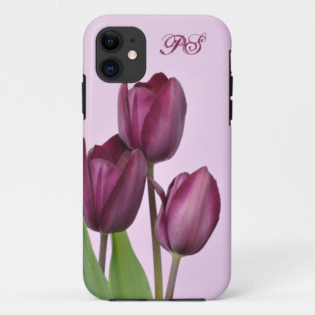 Capa Para iPhone Da Case-Mate Tulipas roxas (Verso)