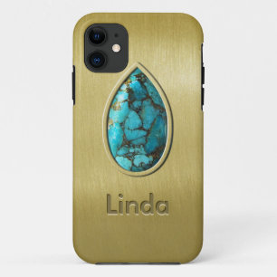 Capa Para iPhone Da Case-Mate Turquesa com moldura Dourado