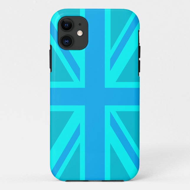 Capa Para iPhone Da Case-Mate Turquoise Union Jack British Flag (Verso)