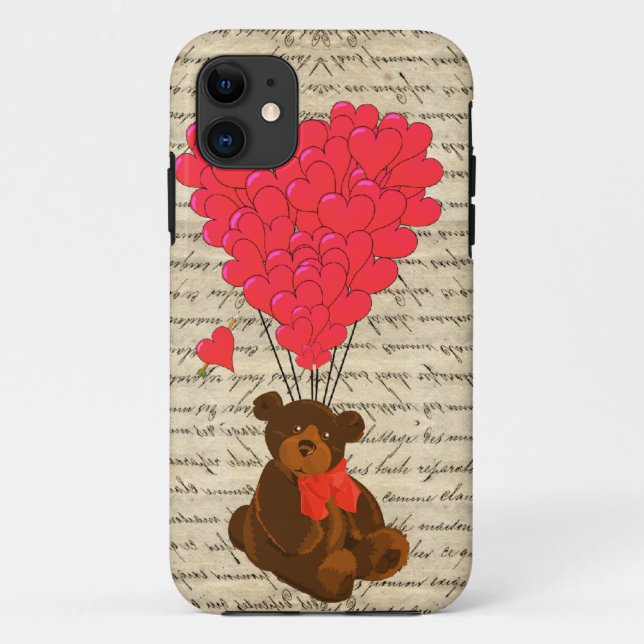 Capa Para iPhone Da Case-Mate Urso de pelúcia e coração (Verso)
