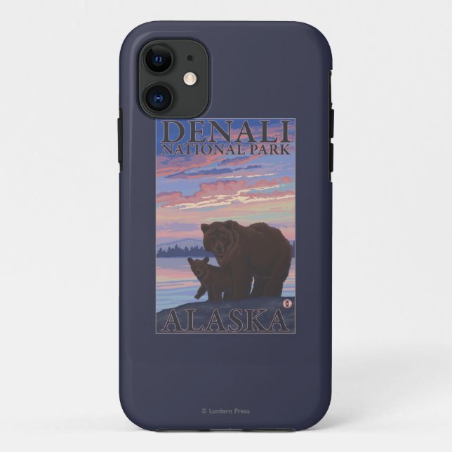 Capa Para iPhone Da Case-Mate Urso e Cub - Parque Nacional Denali, Alasca (Verso)