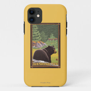 Capa Para iPhone Da Case-Mate Urso Negro na Floresta - Washington
