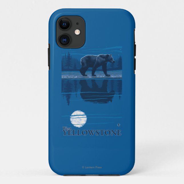 Capa Para iPhone Da Case-Mate Urso no luar - Yellowstone ocidental, Montana (Verso)