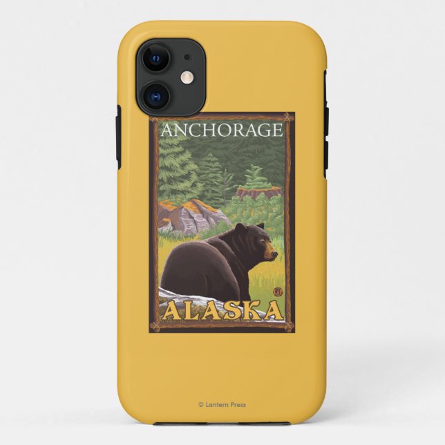 Capa Para iPhone Da Case-Mate Urso preto na floresta - Anchorage, Alaska (Verso)