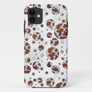 Capa Para iPhone Da Case-Mate Vaca Brown das bolinhas e impressão branco