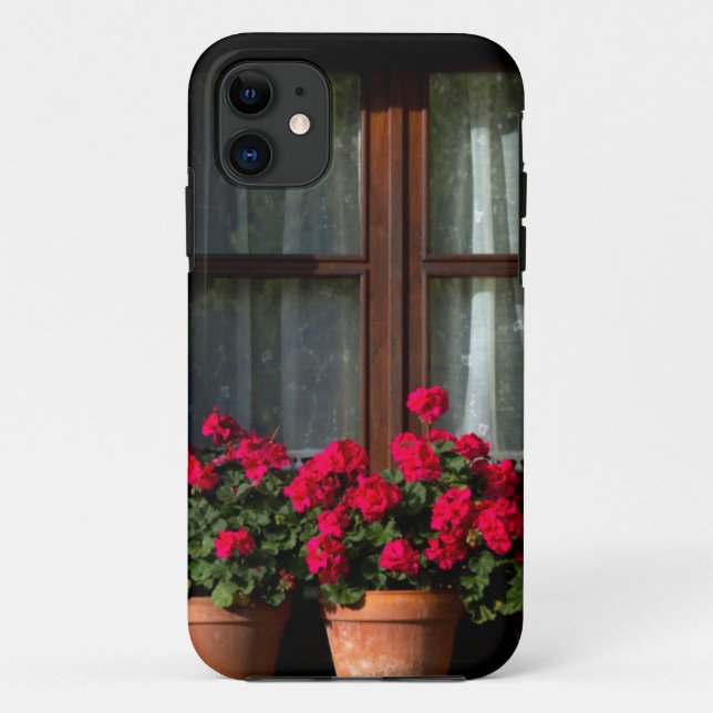 Capa Para iPhone Da Case-Mate Vasos de flores na janela da aldeia (Verso)