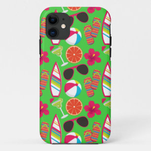 Capa Para iPhone Da Case-Mate Verde da bola de praia dos óculos de sol dos