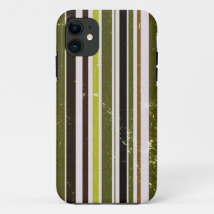 Capa Para iPhone Da Case-Mate Verde do vintage, teste padrão branco das listras
