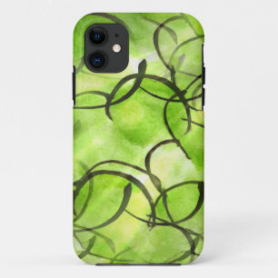 Capa Para iPhone Da Case-Mate verde vanguardista do fundo da pintura da mão da
