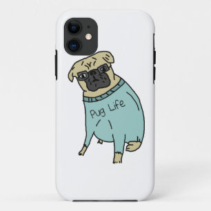 Capa Para iPhone Da Case-Mate Vida do Pug - cão engraçado em uma camisola