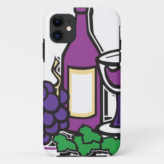 Capa Para iPhone Da Case-Mate Vinho Vermelho e Uvas Púrpuras (Verso)