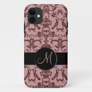 Capa Para iPhone Da Case-Mate Vintage Florentine Damask (Monograma) (Vermelho)