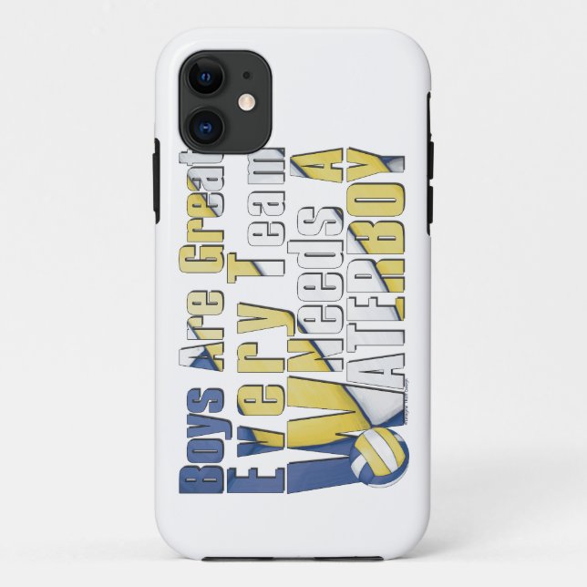 Capa Para iPhone Da Case-Mate Voleibol de Waterboy em azul e amarelo (Verso)
