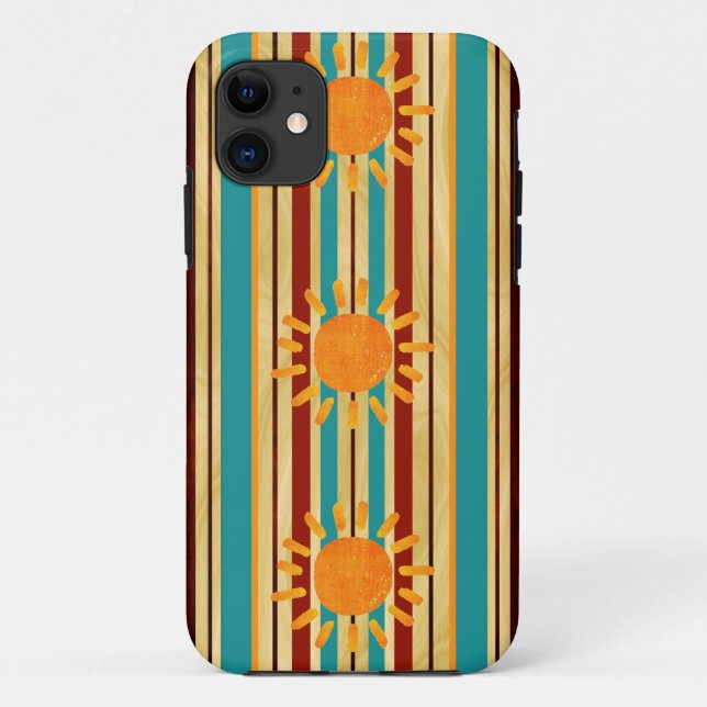 Capa Para iPhone Da Case-Mate Waipahu Pipeline Striped Hawaiin Surfboard (Verso)