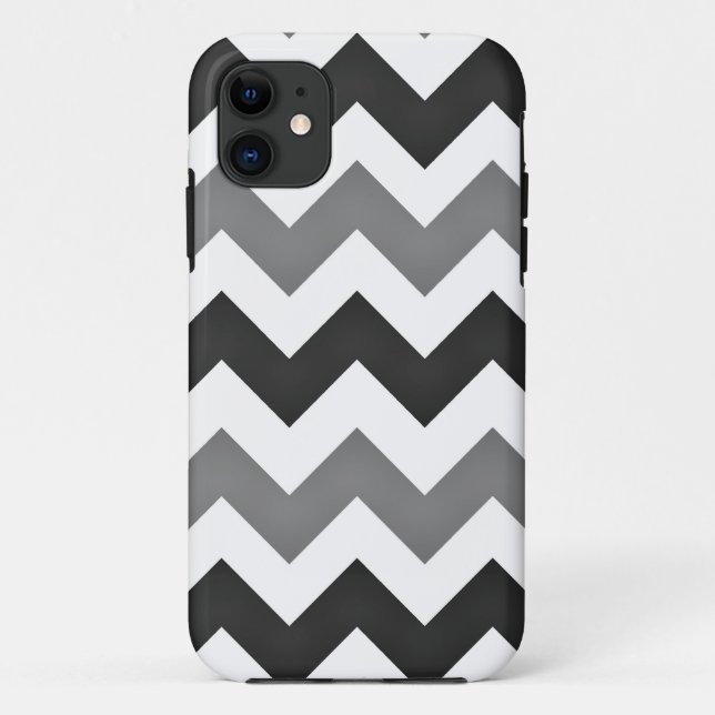 Capa Para iPhone Da Case-Mate White e Cinza Chevron Zigzag (Verso)