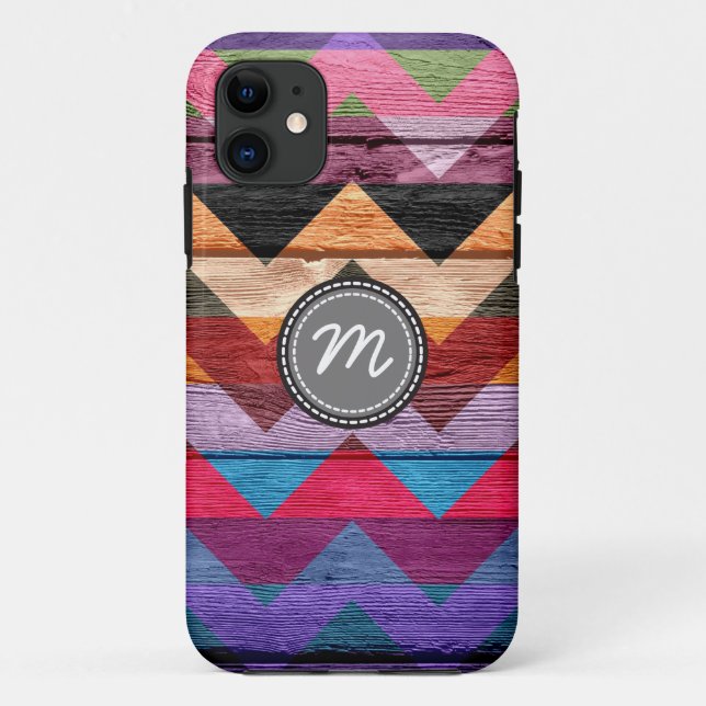 Capa Para iPhone Da Case-Mate Wood aztec chevron zig zag padrão #7 (Verso)