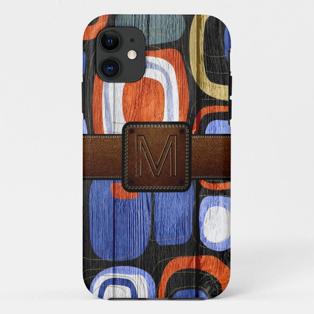Capa Para iPhone Da Case-Mate Wood Brown Leather Look (Verso)