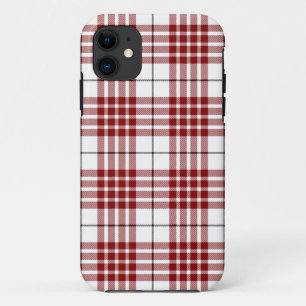 Capa Para iPhone Da Case-Mate Xadrez branca vermelha do tartan do clã de