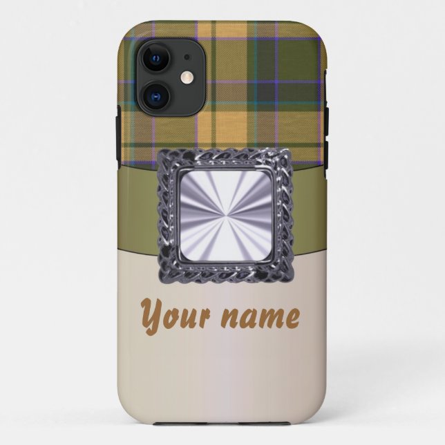 Capa Para iPhone Da Case-Mate Xadrez de tartã marrom enferrujada (Verso)