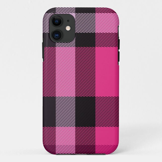 Capa Para iPhone Da Case-Mate Xadrez rosa e preta (Verso)