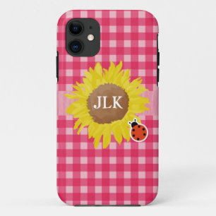 Capa Para iPhone Da Case-Mate Xadrez rosa estilo country, girassol, joaninha