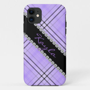Capa Para iPhone Da Case-Mate XADREZ ROXA BONITO & CRISTAL DE ROCHA eu telefono