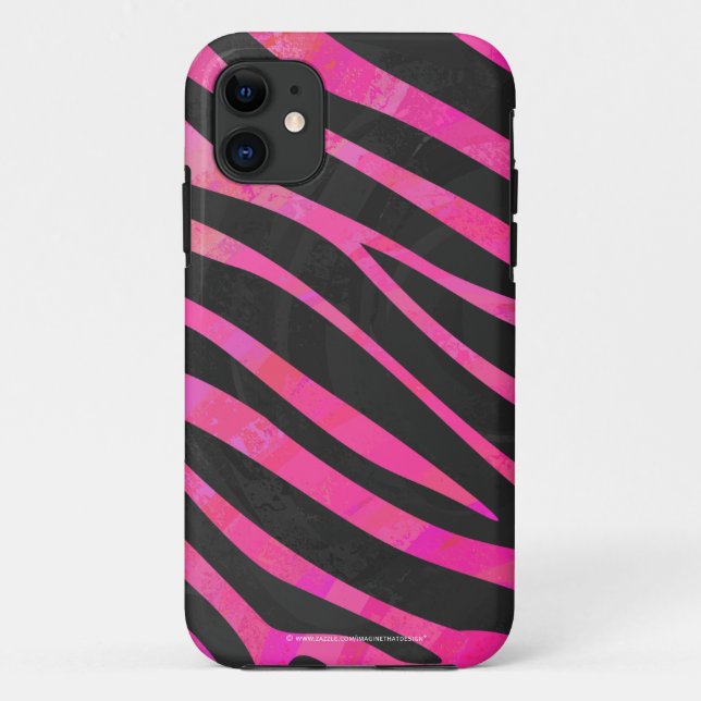 Capa Para iPhone Da Case-Mate Zebra Black e Hot Pink Impressão (Verso)