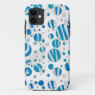 Capa Para iPhone Da Case-Mate Zebra Bolinhas branca e azul