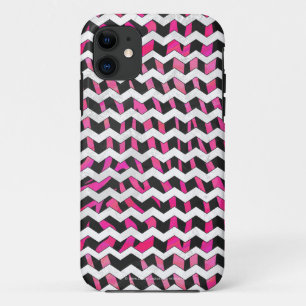 Capa Para iPhone Da Case-Mate Zebra Chevron Preto e Rosa Quente