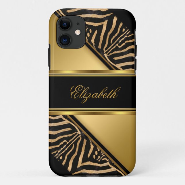Capa Para iPhone Da Case-Mate Zebra Dourada Elegante Clássica do iPhone 5 (Verso)