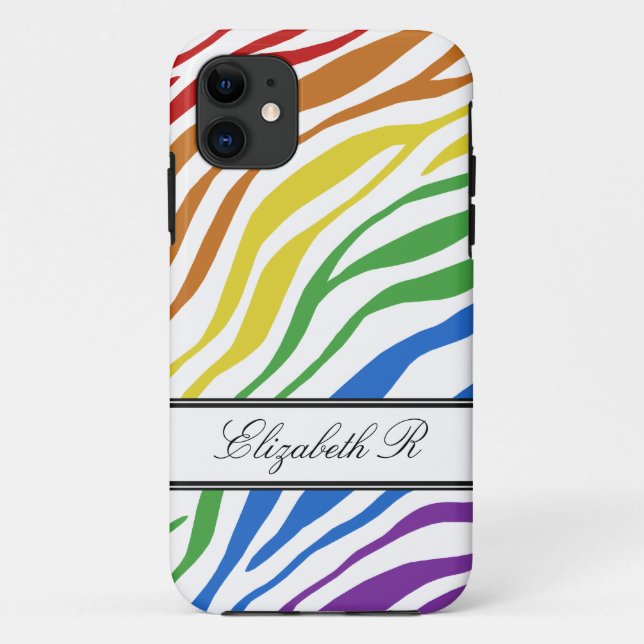 Capa Para iPhone Da Case-Mate Zebra Print Mix Rainbow iPhone 5 Case (Verso)
