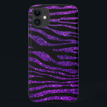 Capa Para iPhone Da Case-Mate Zebra roxa, Zebra-relha, Impressão-Zebra, Stripes<br><div class="desc">Elegante,  na moda e padrão de zebra sofisticado em brilho roxo. Presente moderno e moderno,  perfeito para o amante da impressão animal em sua vida.</div>