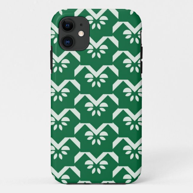 Capa Para iPhone Da Case-Mate Ziguezague floral verde (Verso)