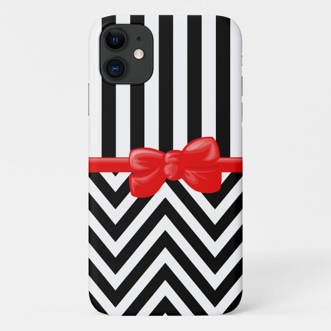Capa Para iPhone Da Case-Mate Zigzag, Chevron, Stripes, Preto e Branco (Verso)