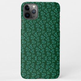 Capa Para iPhone  Dark Green Background with Teal Botanical Leaves