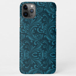 Capa Para iPhone Dark teal floral damask pattern