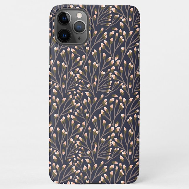 Capa Para iPhone Delicate Pink Buds on Brown Branches (Verso)