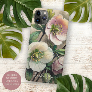 Capa Para iPhone Desenho Botânico Clássico Helleborus de Belas Arte