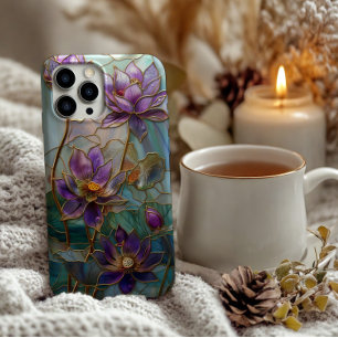 Capa Para iPhone Design de Flor de Lótus Puro, em Vidro Estreitado
