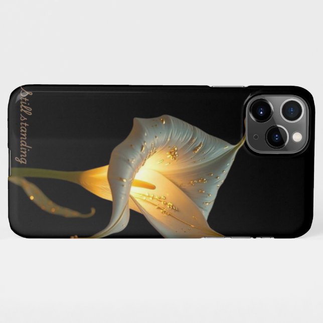 Capa Para iPhone Design floral preto em pé (Verso Horizontal)